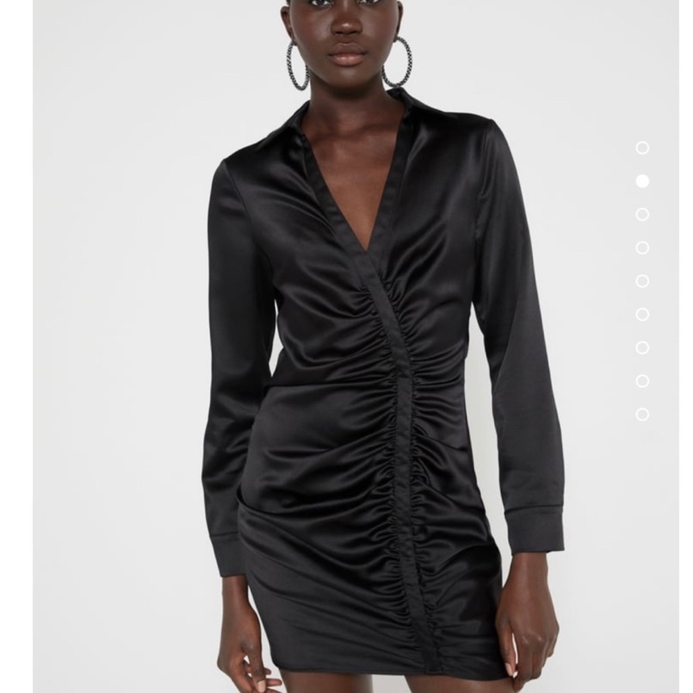 ZARA Black Satin Mini Dress